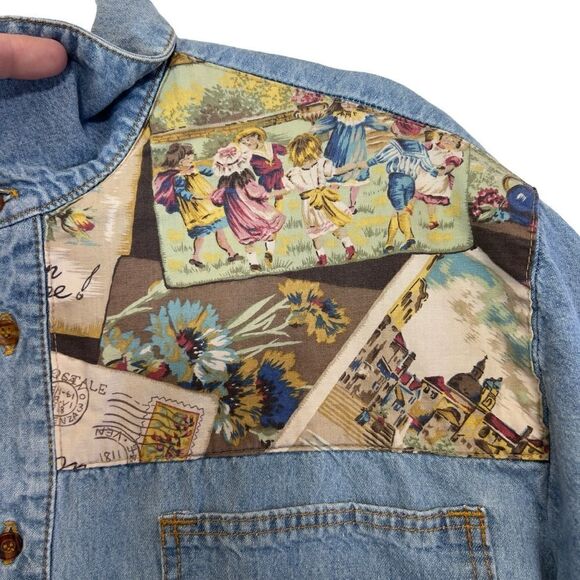 Vintage made in south Africa cropped oversized fit denim button down M - Picture 4 of 16